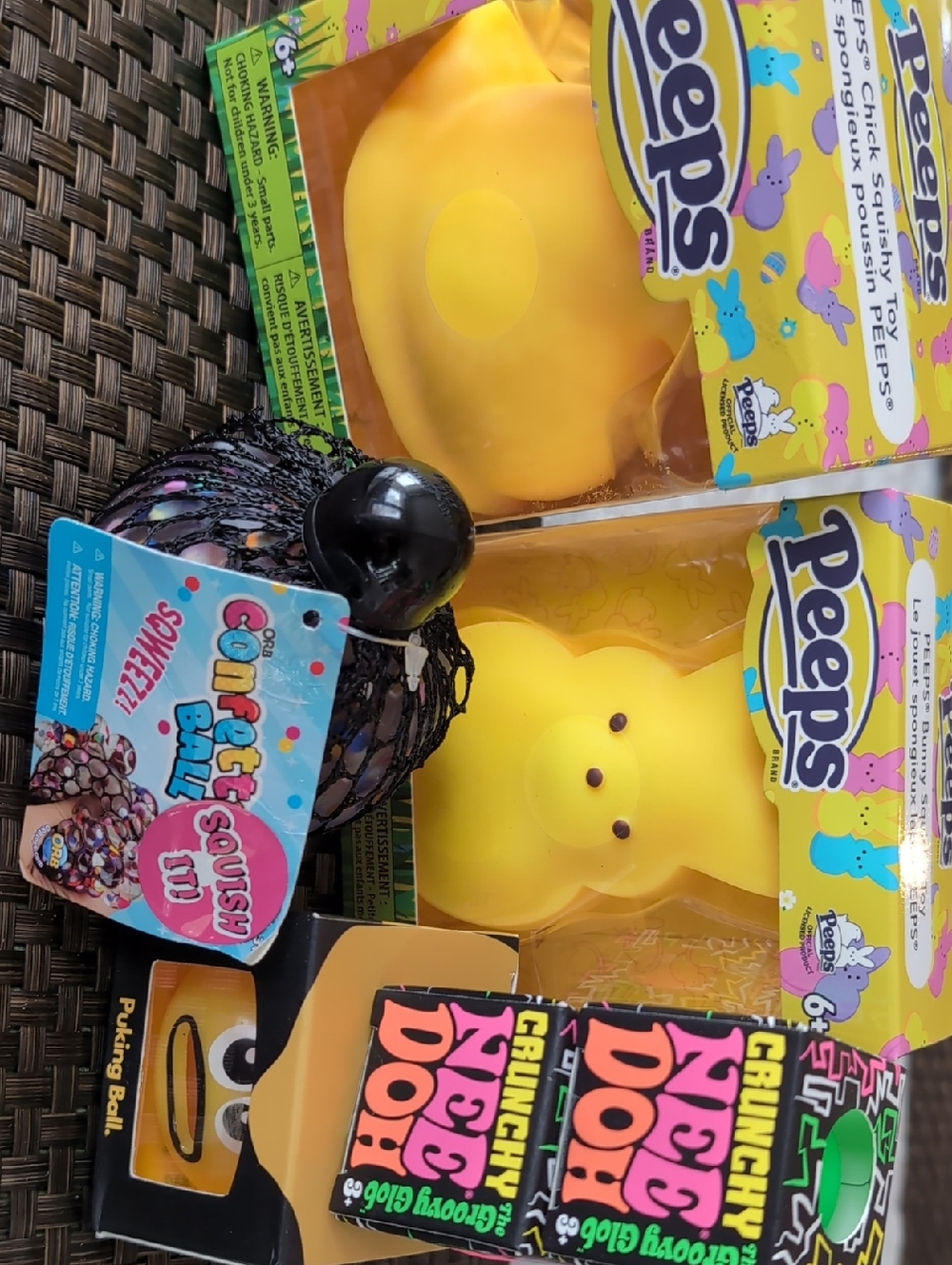 Squishy Lot. Peeps, Needoh, Confetti Ball, Puking Slime Ball